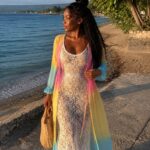 Two piece set (mesh dress and cover up)