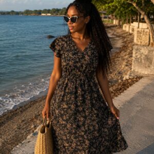 Brown Floral dress