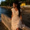 Orange floral breeze dress