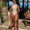 Turkle neck bodysuit & Cover up