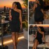 Black midi dress