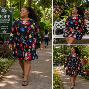 Colored pattern free breeze dress