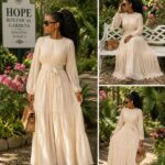 Ivory bloom maxi dress