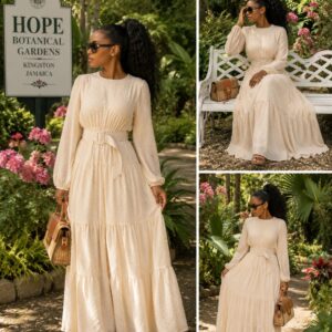 Ivory bloom maxi dress