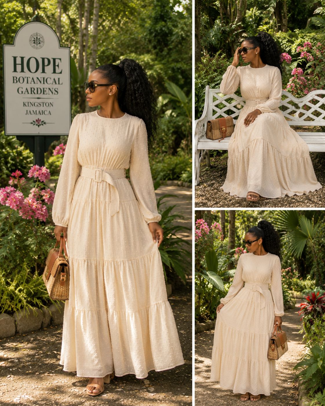 Ivory bloom maxi dress