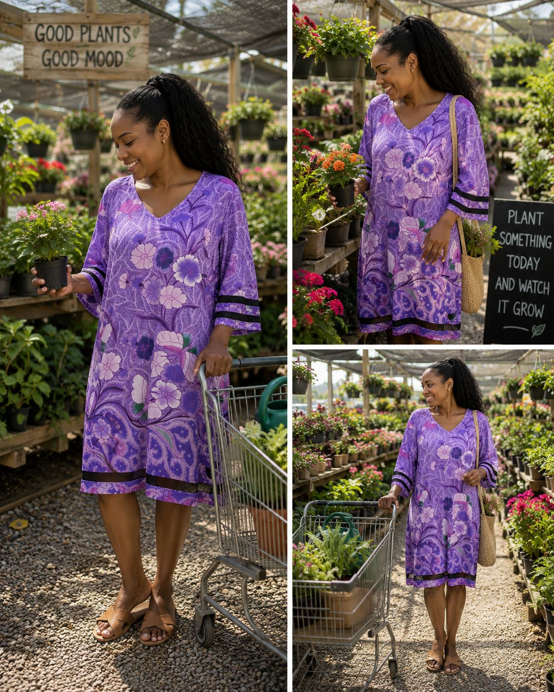 Purple floral dress