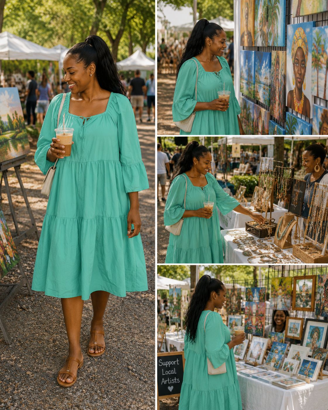 Green lane dress