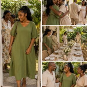Green petal dress