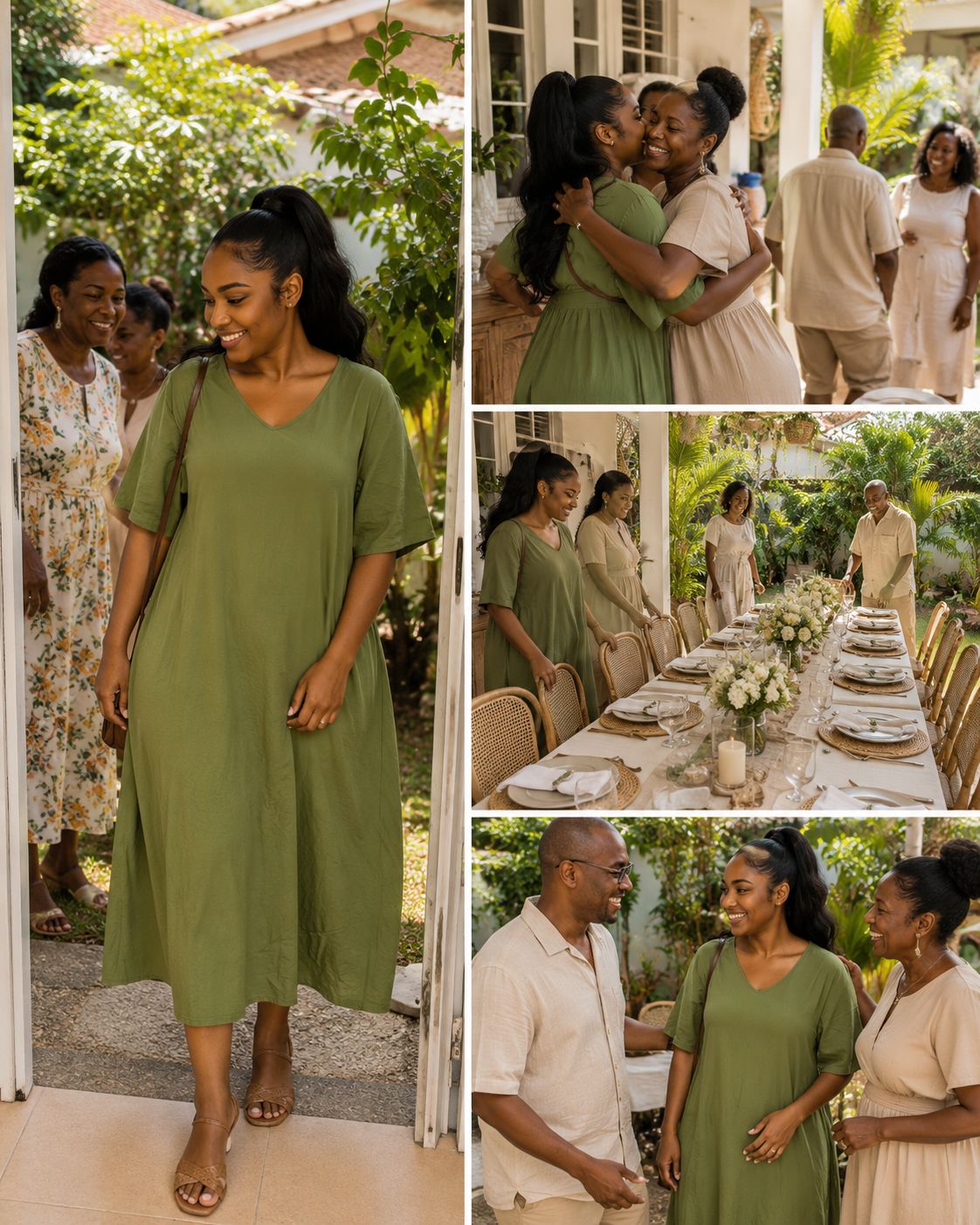 Green petal dress