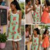 Green floral free breeze dress