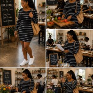 Stripe long sleeve dress