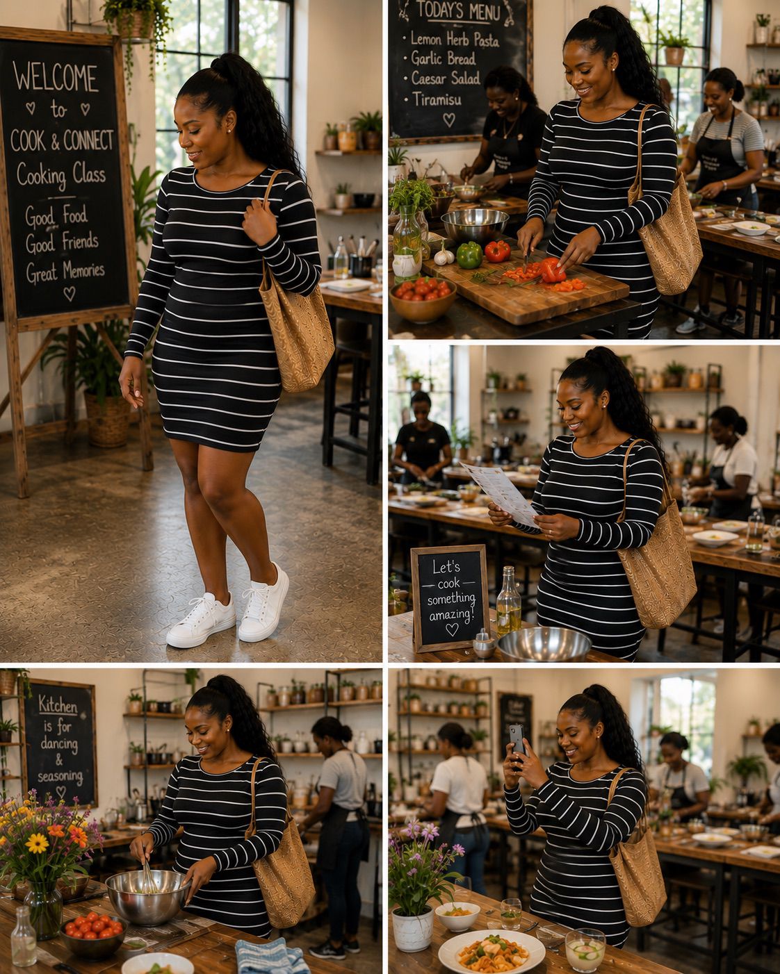Stripe long sleeve dress