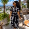 black & White pattern dress