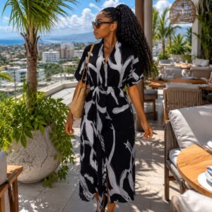 black & White pattern dress