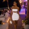 White spaghetti strap dress