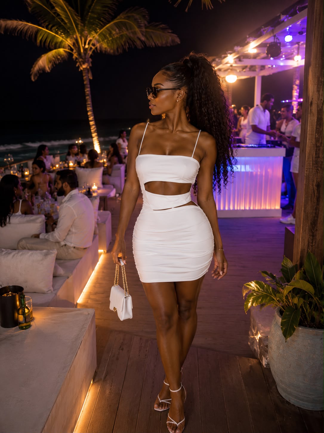 White spaghetti strap dress