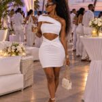 Off-the shoulder,styled white dress