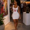 Mini-white cherry imaged dress