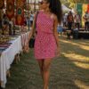 Red and white styled dress