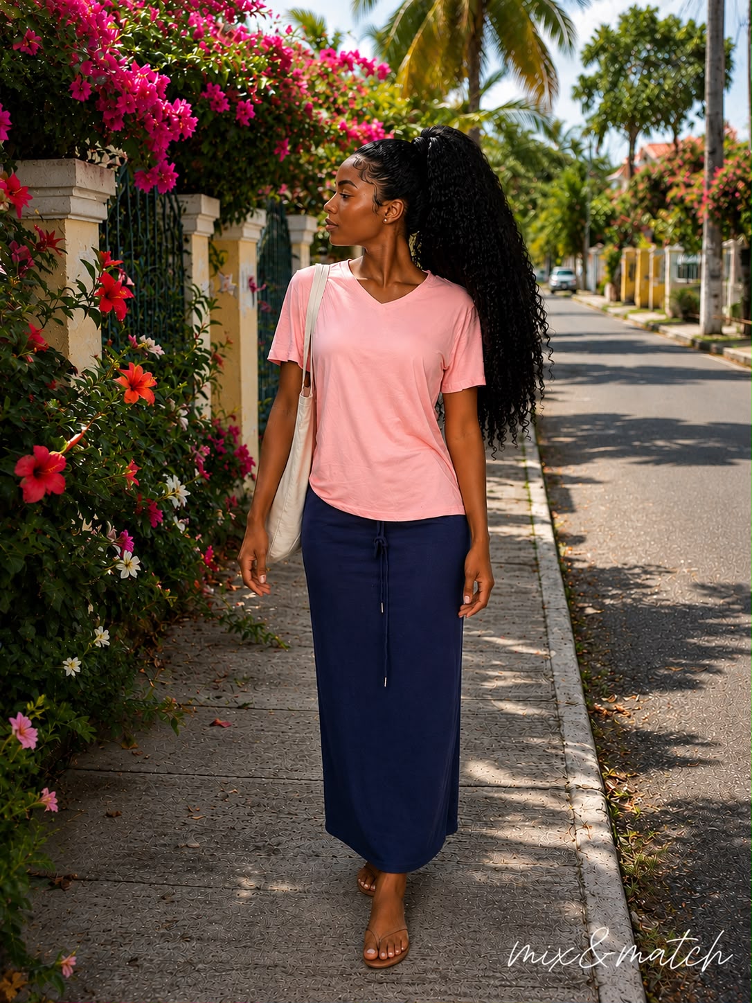 pink top and flamel bottom