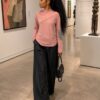 Pink longsleeved top with palazzo pants