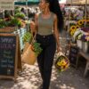 Sleeveless top with black jeans