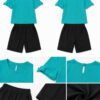 Teal & Black shorts set