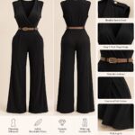 Sleeveless V Neck jumpsuit - Black