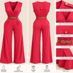 Sleeveless V Neck jumpsuit - Red