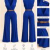 Sleeveless V Neck jumpsuit - Royal Blue