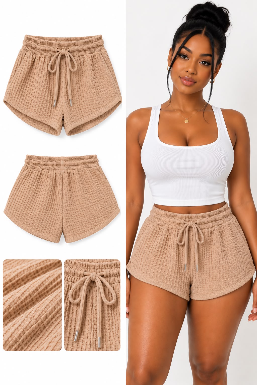 Women lounge shorts - Beige (S)
